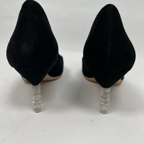 Sophia Webster Coco Crystal Mid-Heel Suede Pumps Size 41.5 Black - Picture 5 of 10